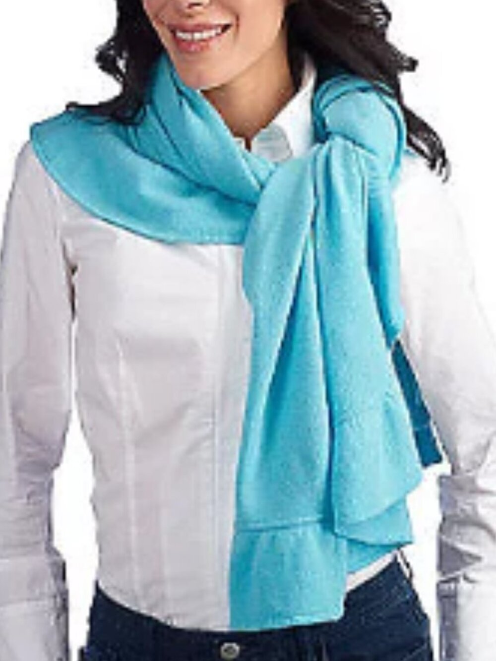 Precious Fibers 68" x 22" 2 Ply 100% Cashmere Wrap with Ruffle Edge  16773